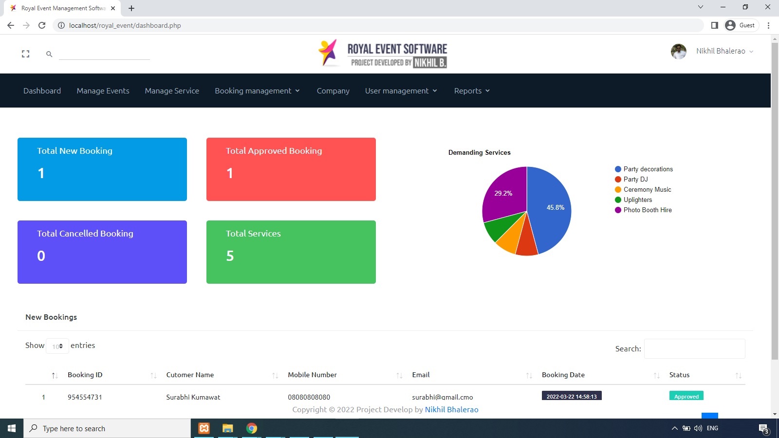 Event Management System Project in PHP with Source Code SourceCodester